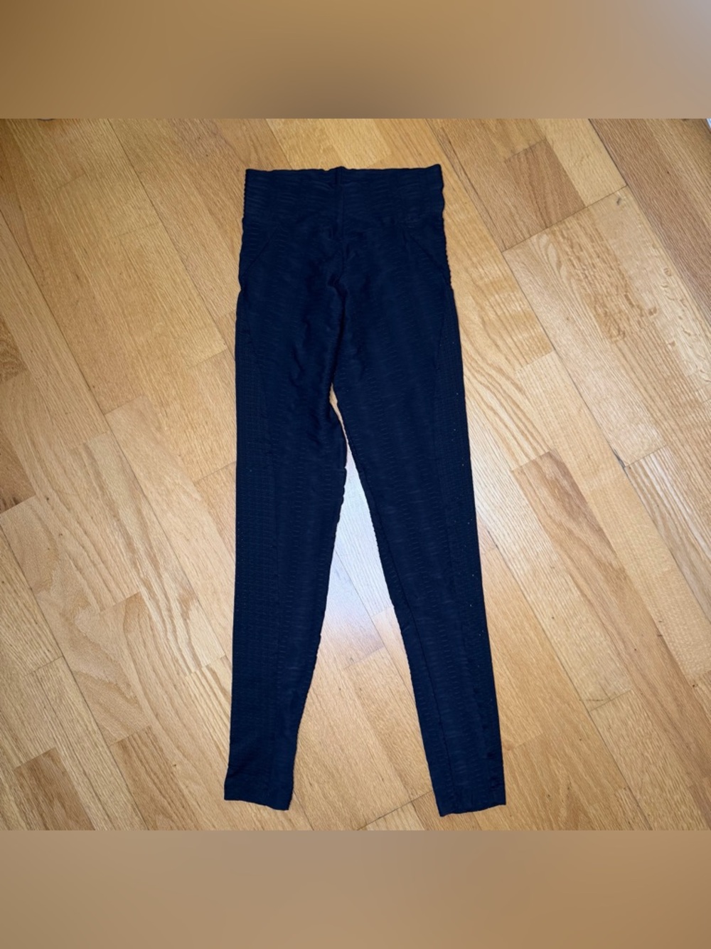 Booty by Brabants Croco Skin Mesh Panel Side Leggings Black OS EUC Active Yoga